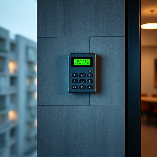 security keypad on modern apartment wall