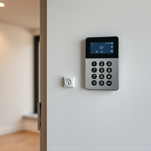 security keypad on modern apartment wall