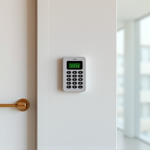 security keypad on modern apartment wall