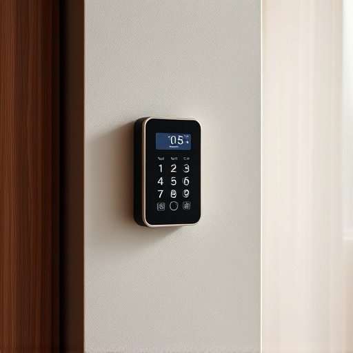 security keypad on modern apartment wall