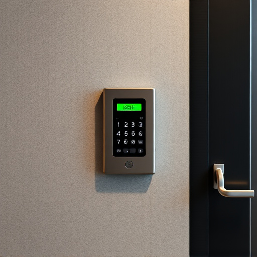 security keypad on modern apartment wall