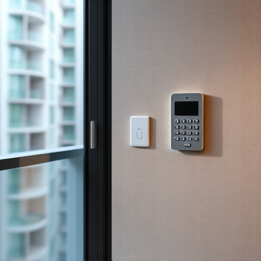 security keypad on modern apartment wall