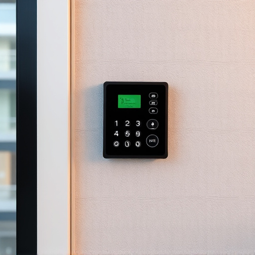 security keypad on modern apartment wall