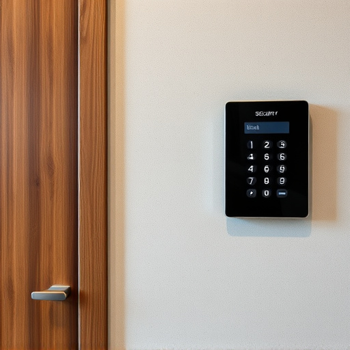 security keypad on modern apartment wall