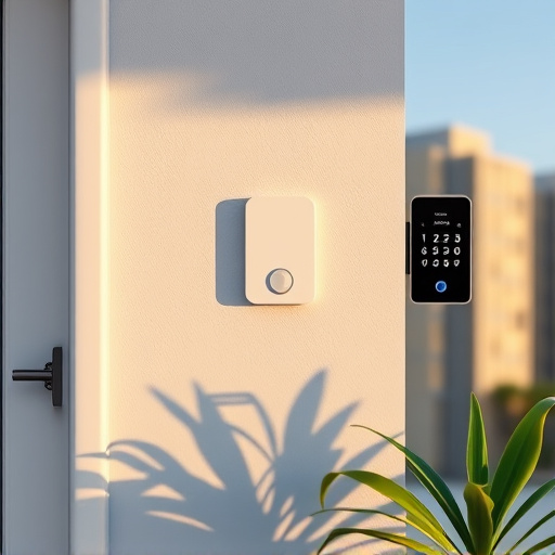 security keypad on modern apartment wall