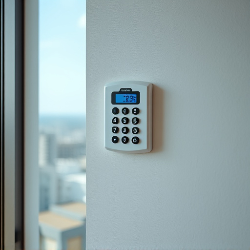 security keypad on modern apartment wall
