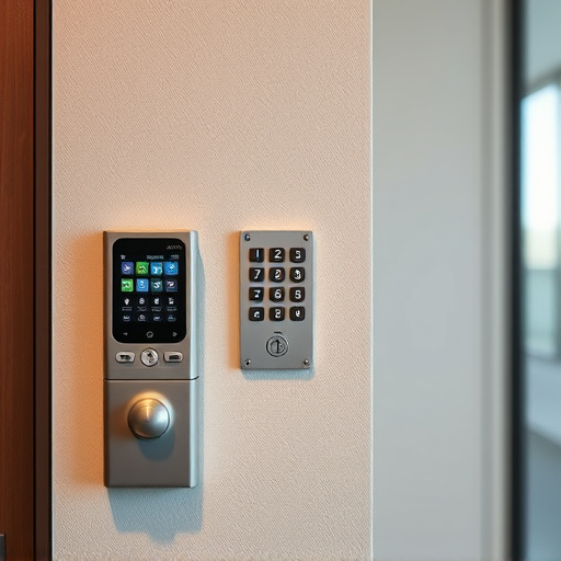 security keypad on modern apartment wall