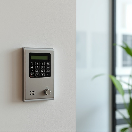 security keypad on modern apartment wall