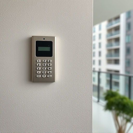 security keypad on modern apartment wall