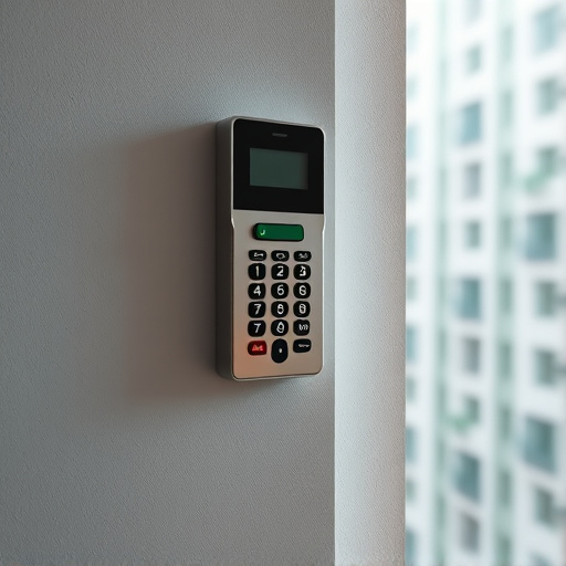 security keypad on modern apartment wall