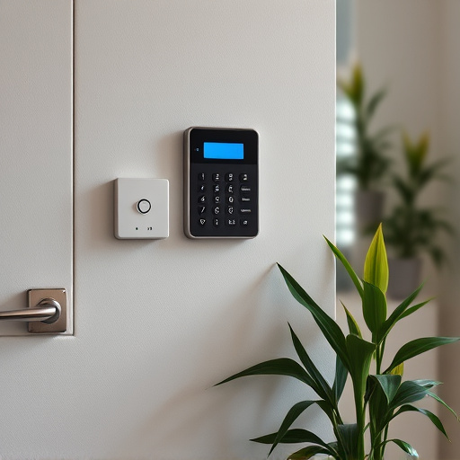 security keypad on modern apartment wall