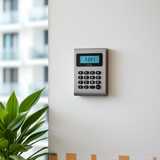 security keypad on modern apartment wall