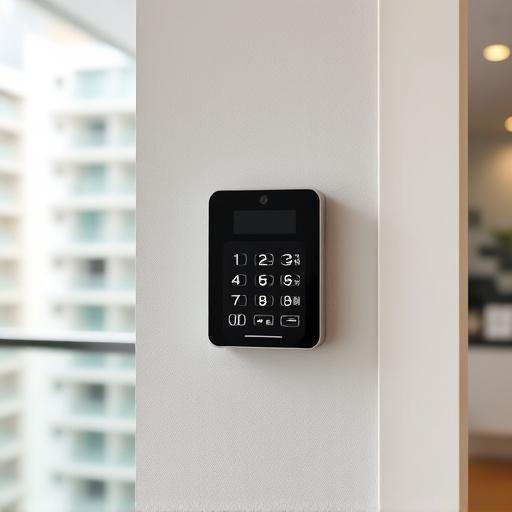security keypad on modern apartment wall