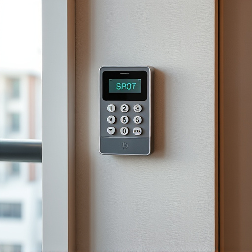 security keypad on modern apartment wall