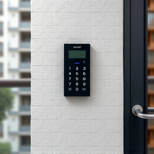 security keypad on modern apartment wall