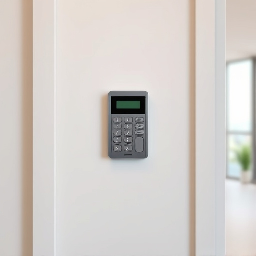 security keypad on modern apartment wall