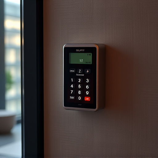 security keypad on modern apartment wall