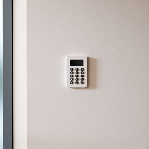 security keypad on modern apartment wall