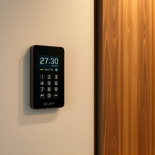 security keypad on modern apartment wall
