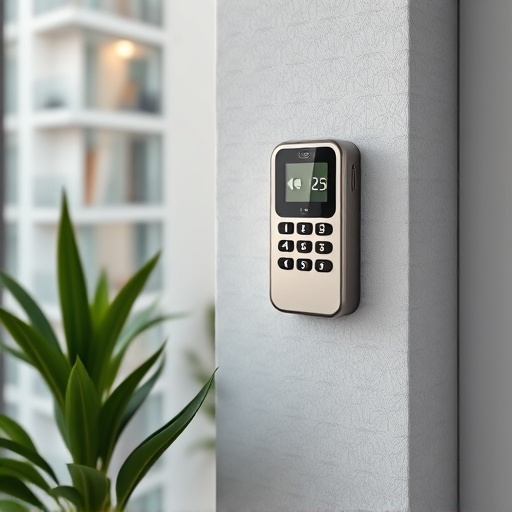 security keypad on modern apartment wall