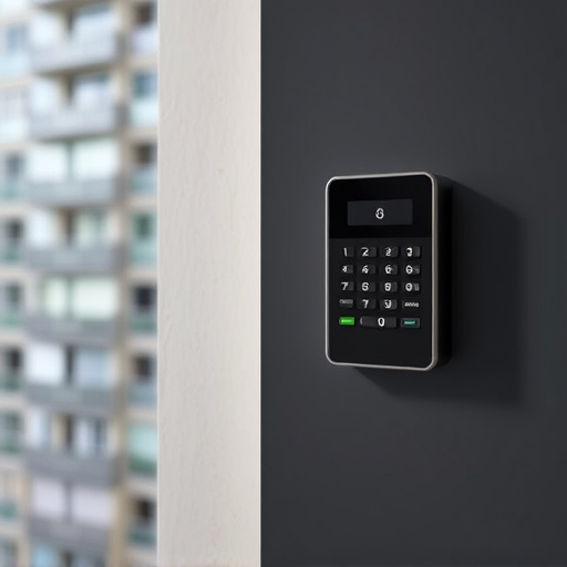 security keypad on modern apartment wall