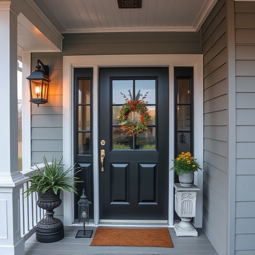 smart video doorbell on suburban porch