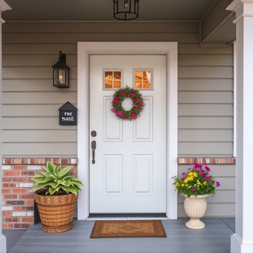 smart video doorbell on suburban porch