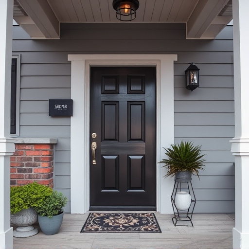 smart video doorbell on suburban porch