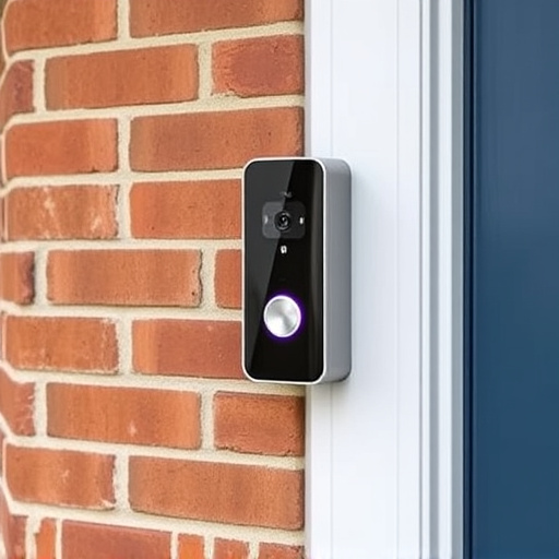 wireless doorbell with camera on brick home