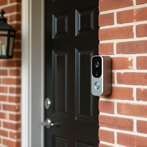 wireless doorbell with camera on brick home