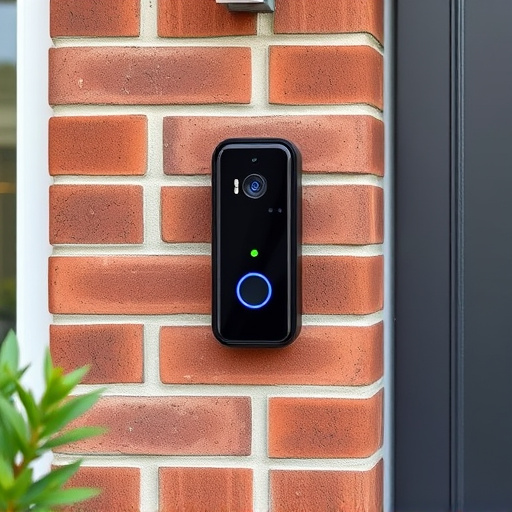 wireless doorbell with camera on brick home