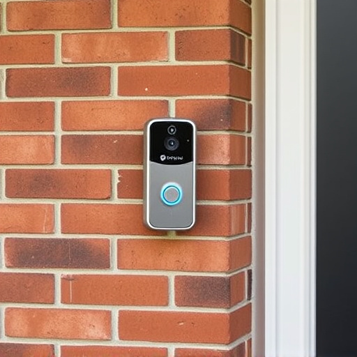 wireless doorbell with camera on brick home