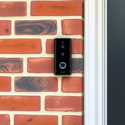 wireless doorbell with camera on brick home