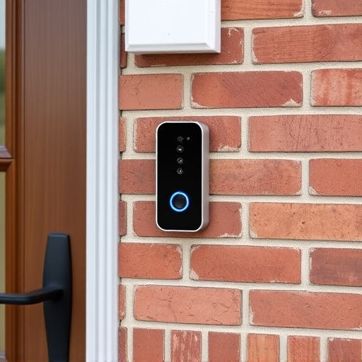 wireless doorbell with camera on brick home