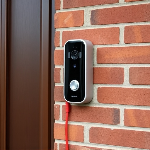 wireless doorbell with camera on brick home