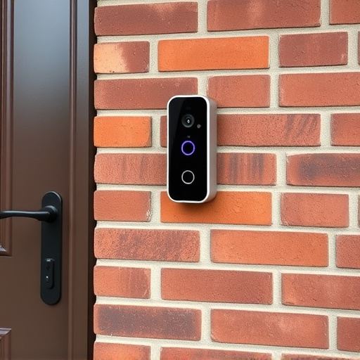 wireless doorbell with camera on brick home