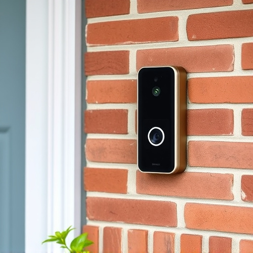 wireless doorbell with camera on brick home