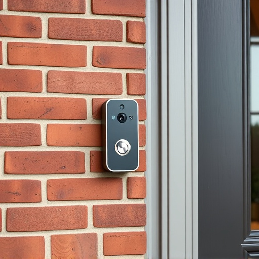 wireless doorbell with camera on brick home