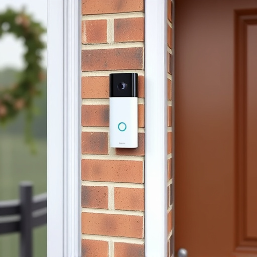 wireless doorbell with camera on brick home