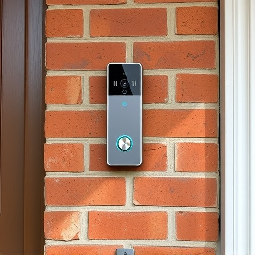 wireless doorbell with camera on brick home