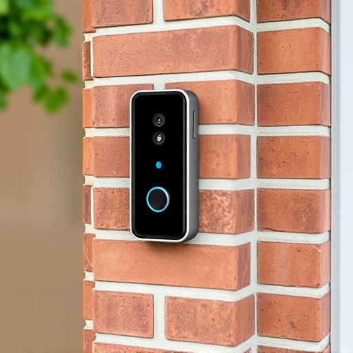 wireless doorbell with camera on brick home
