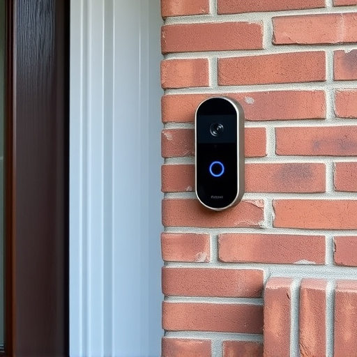wireless doorbell with camera on brick home
