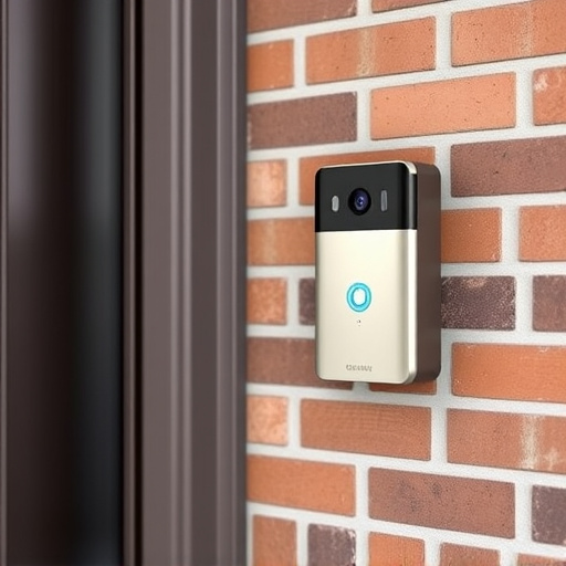 wireless doorbell with camera on brick home