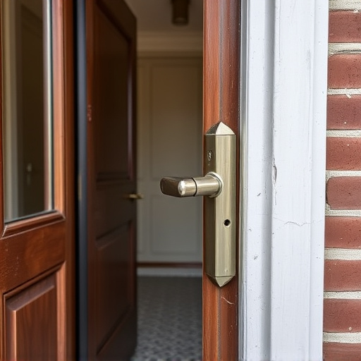 apartment entry secured with bolt lock