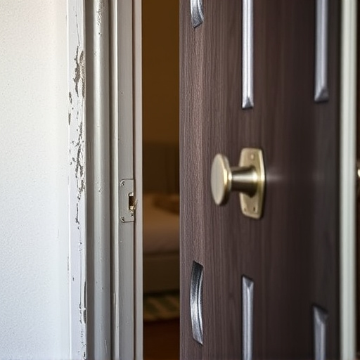 apartment entry secured with bolt lock