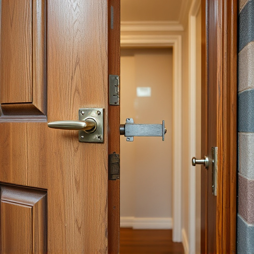 apartment entry secured with bolt lock