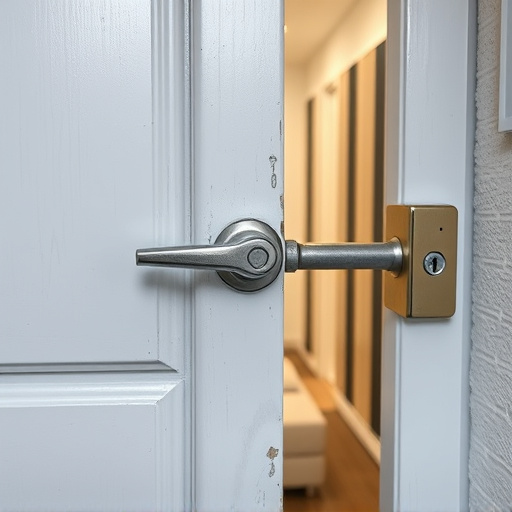 apartment entry secured with bolt lock