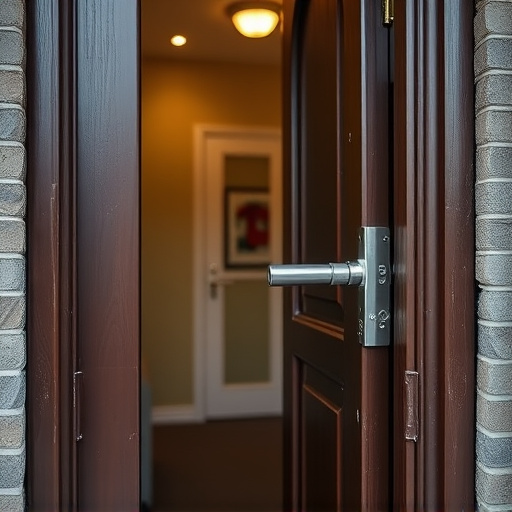 apartment entry secured with bolt lock