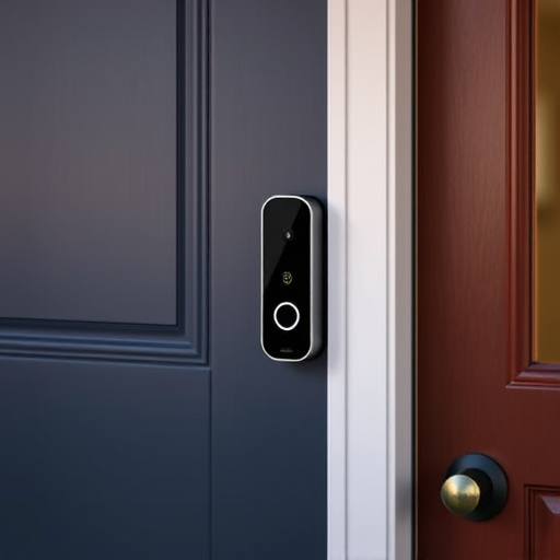 compact wireless doorbell at urban entry