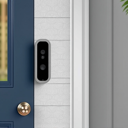 compact wireless doorbell at urban entry